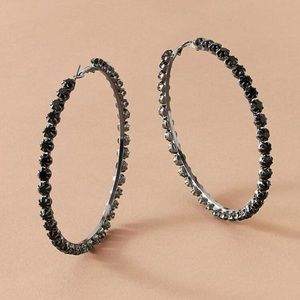 Black Hoop Earrings